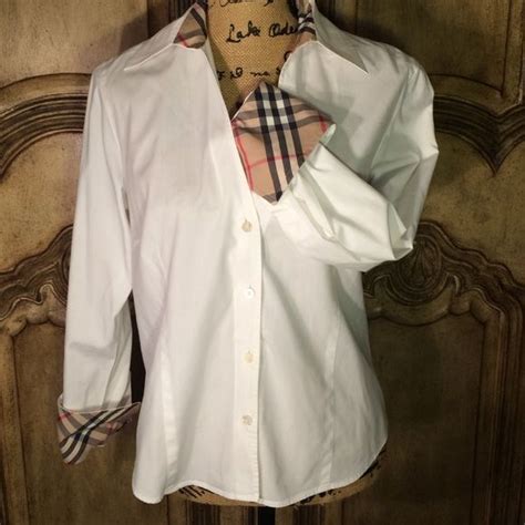 white plaid burberry shirt|burberry collar shirt men's.